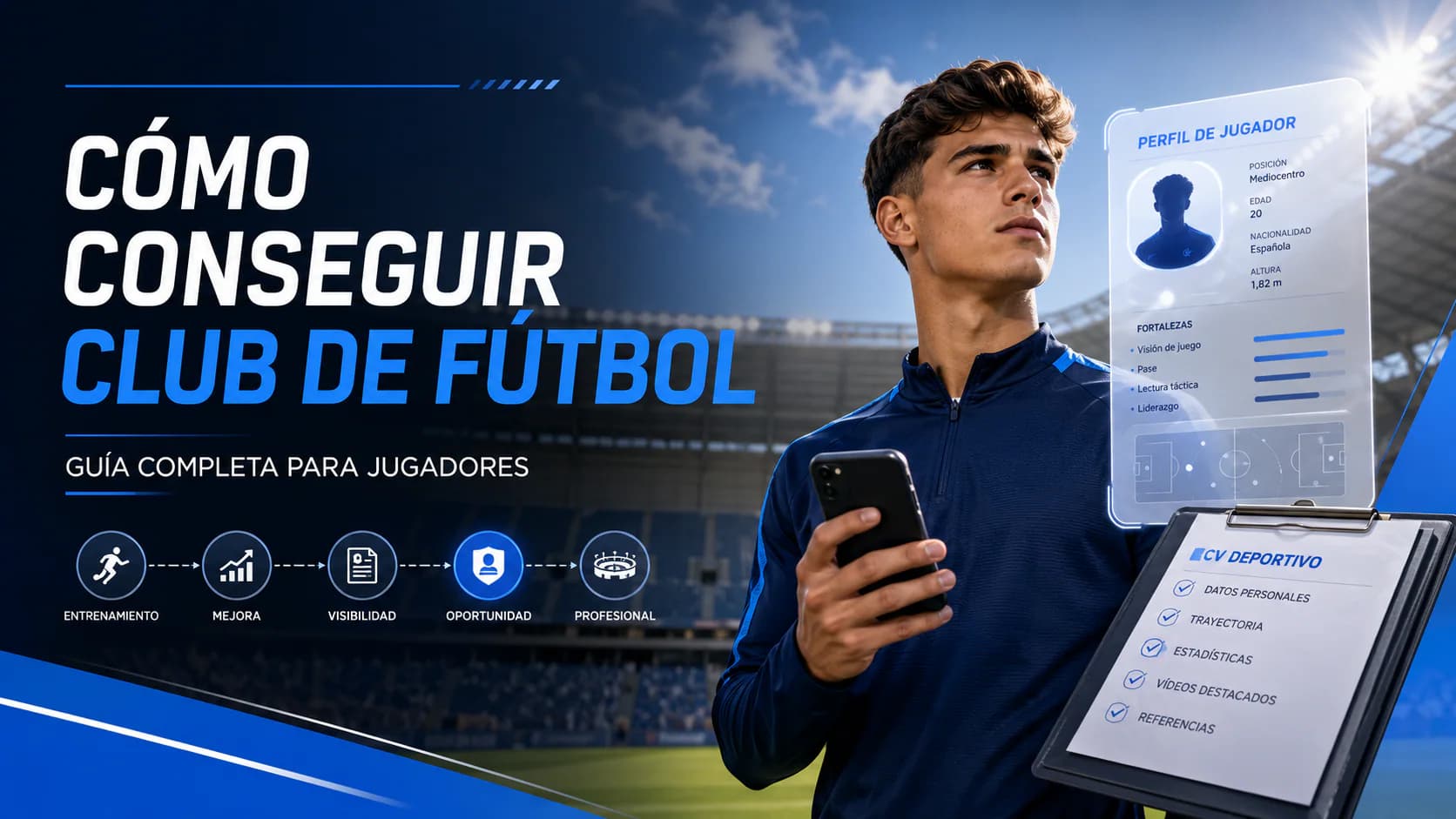 Jugador de fútbol preparándose para buscar un club