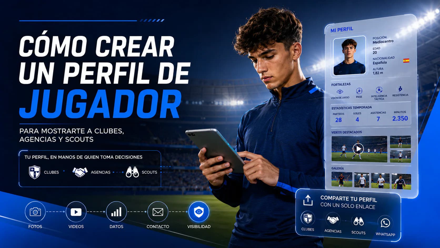 Estadio de fútbol asociado a un perfil profesional de jugador