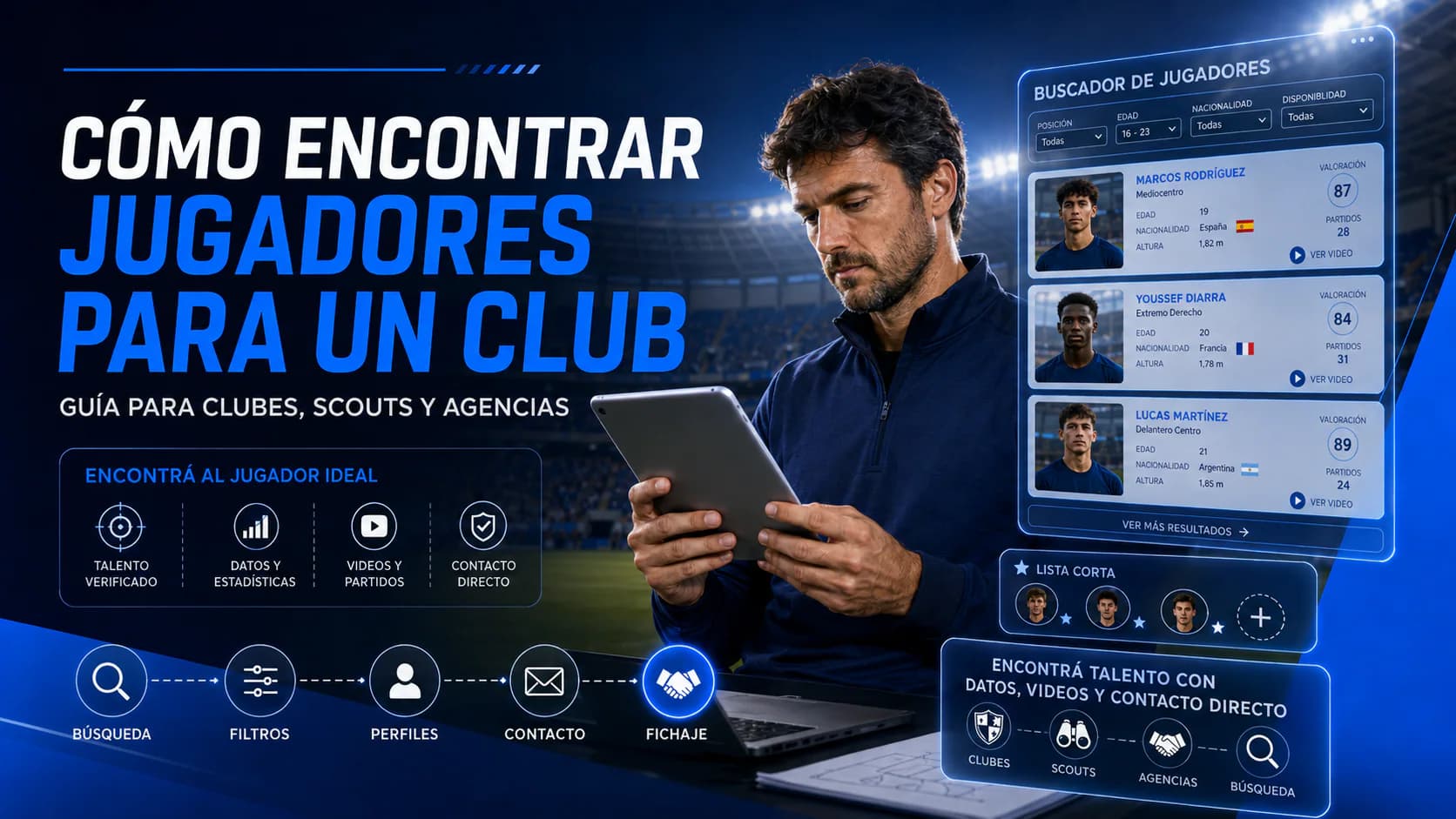 Estadio donde un club realiza búsqueda de jugadores